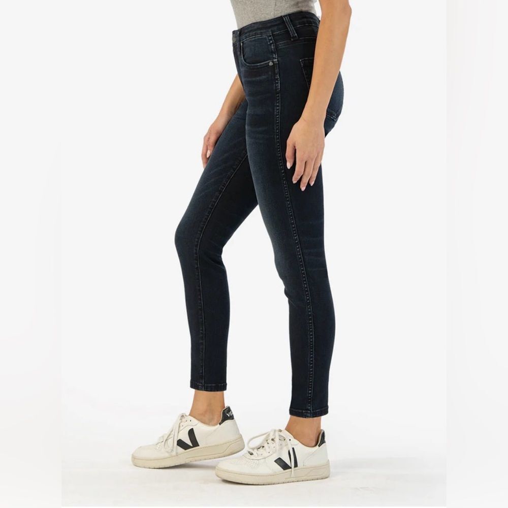 KUT From The Kloth Donna Dark Wash Denim high rise ankle skinny jeans Size 12P